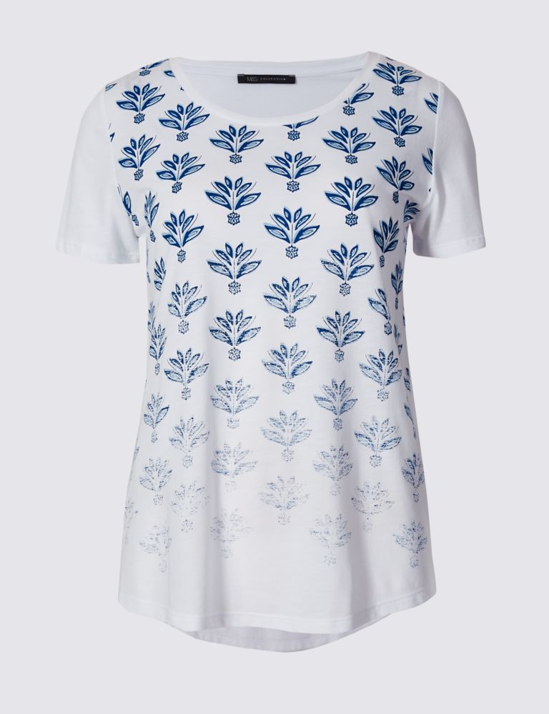 Printed Round Neck Short Sleeve T-Shirt 2 of 4