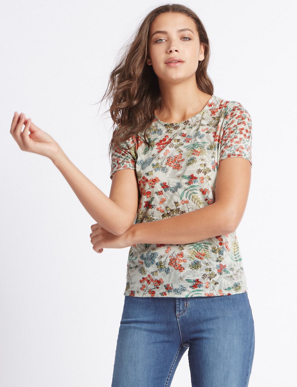 Printed Round Neck Short Sleeve T-Shirt 3 of 4