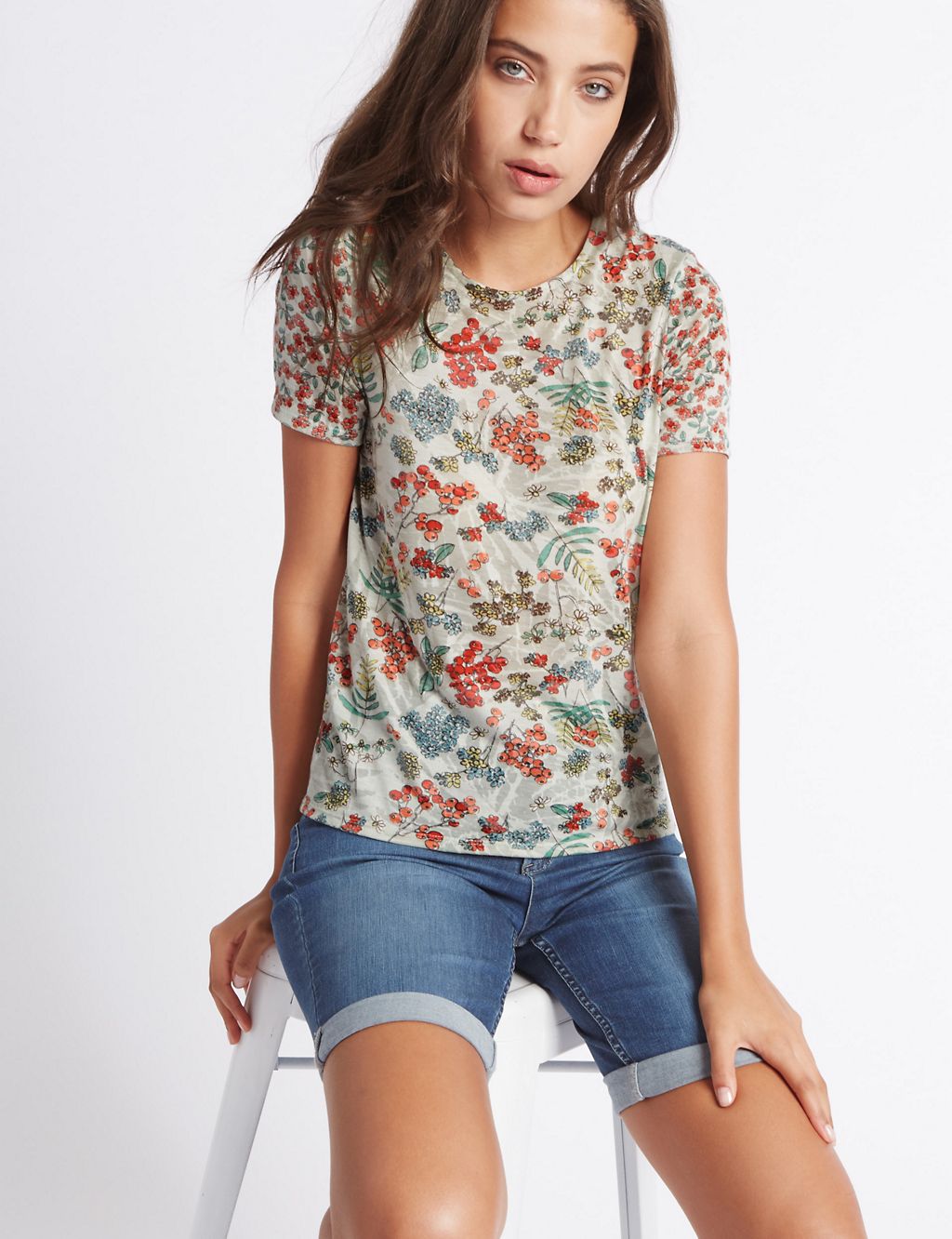 Printed Round Neck Short Sleeve T-Shirt 2 of 4