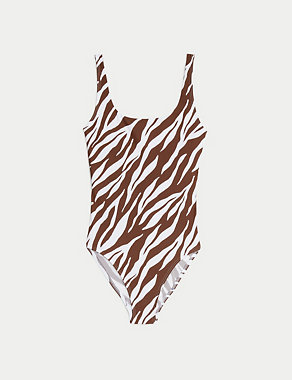 Printed Scoop Neck Swimsuit Image 2 of 5