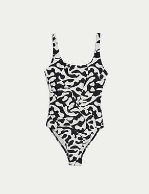 Printed Scoop Neck Swimsuit Image 2 of 5