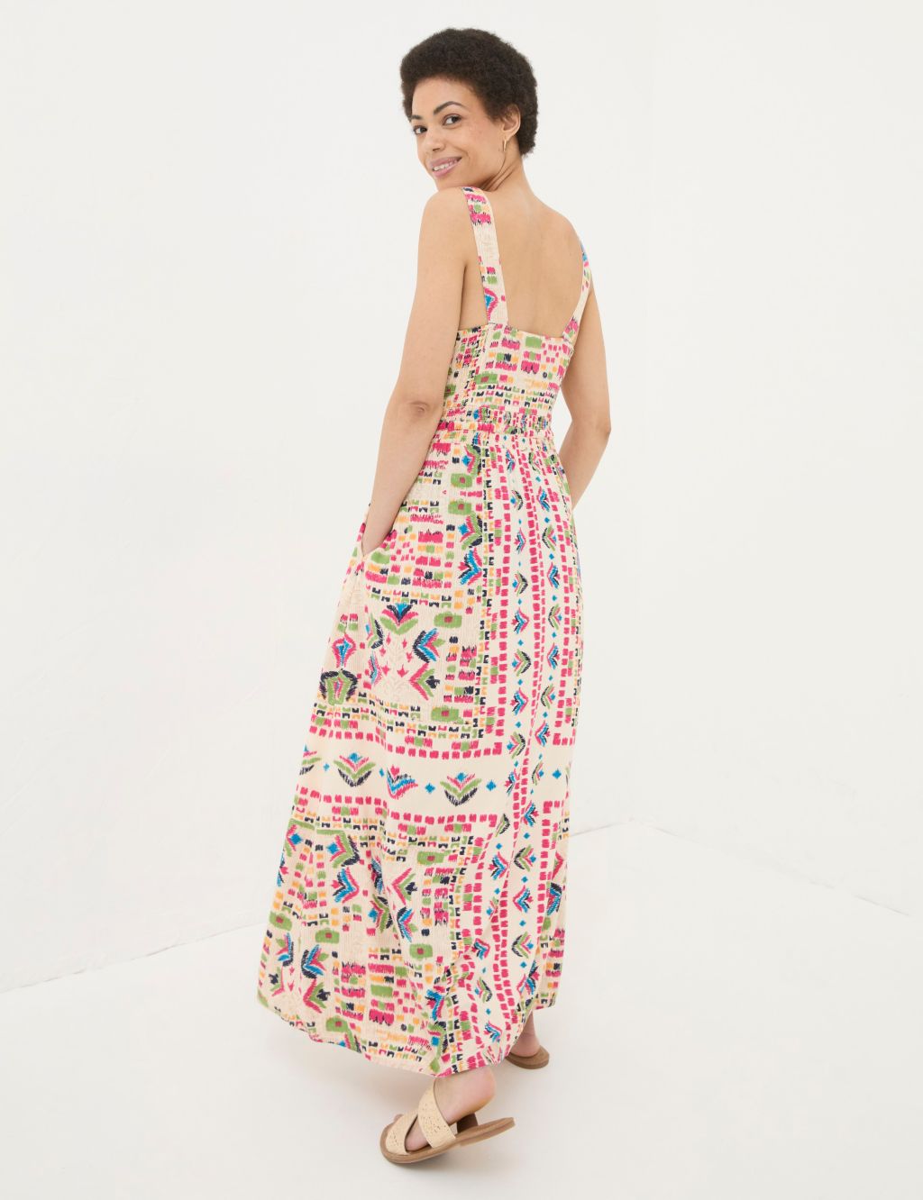 Printed Shirred Maxi Dress 2 of 7