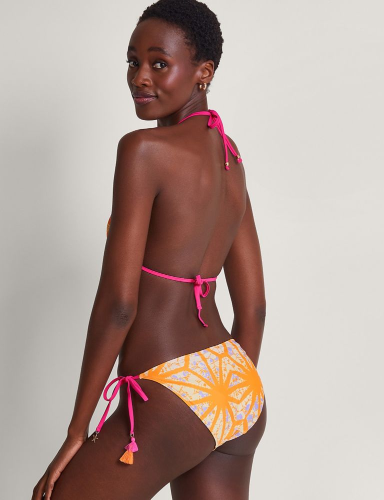 Printed Side Tie Brazilian Bikini Bottoms 3 of 4