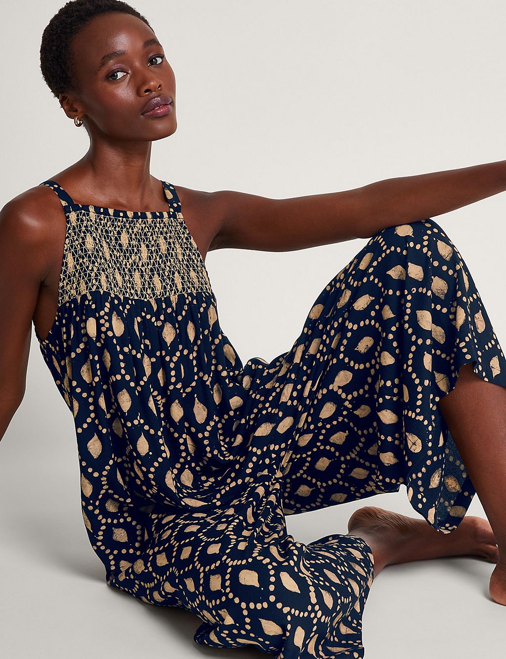 Printed Sleeveless Cropped Jumpsuit 4 of 5