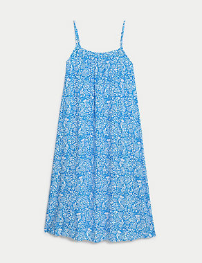 Printed Square Neck Midi Cami Slip Dress Image 2 of 4