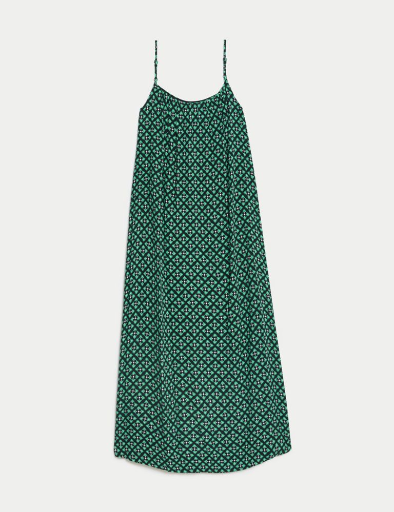 Printed Square Neck Midi Cami Slip Dress 2 of 5