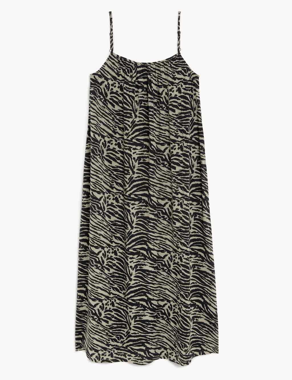 Printed Square Neck Midi Slip Dress 2 of 5