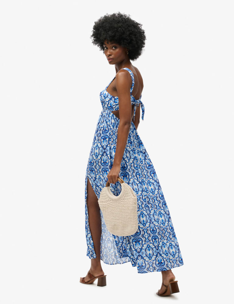 Printed Square Neck Strappy Maxi Slip Dress 5 of 7