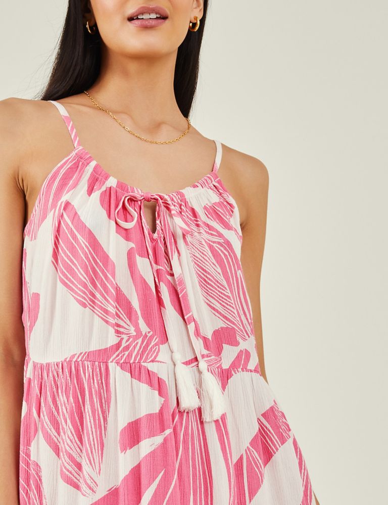 Printed Strappy Mini Tiered Swing Dress 3 of 4