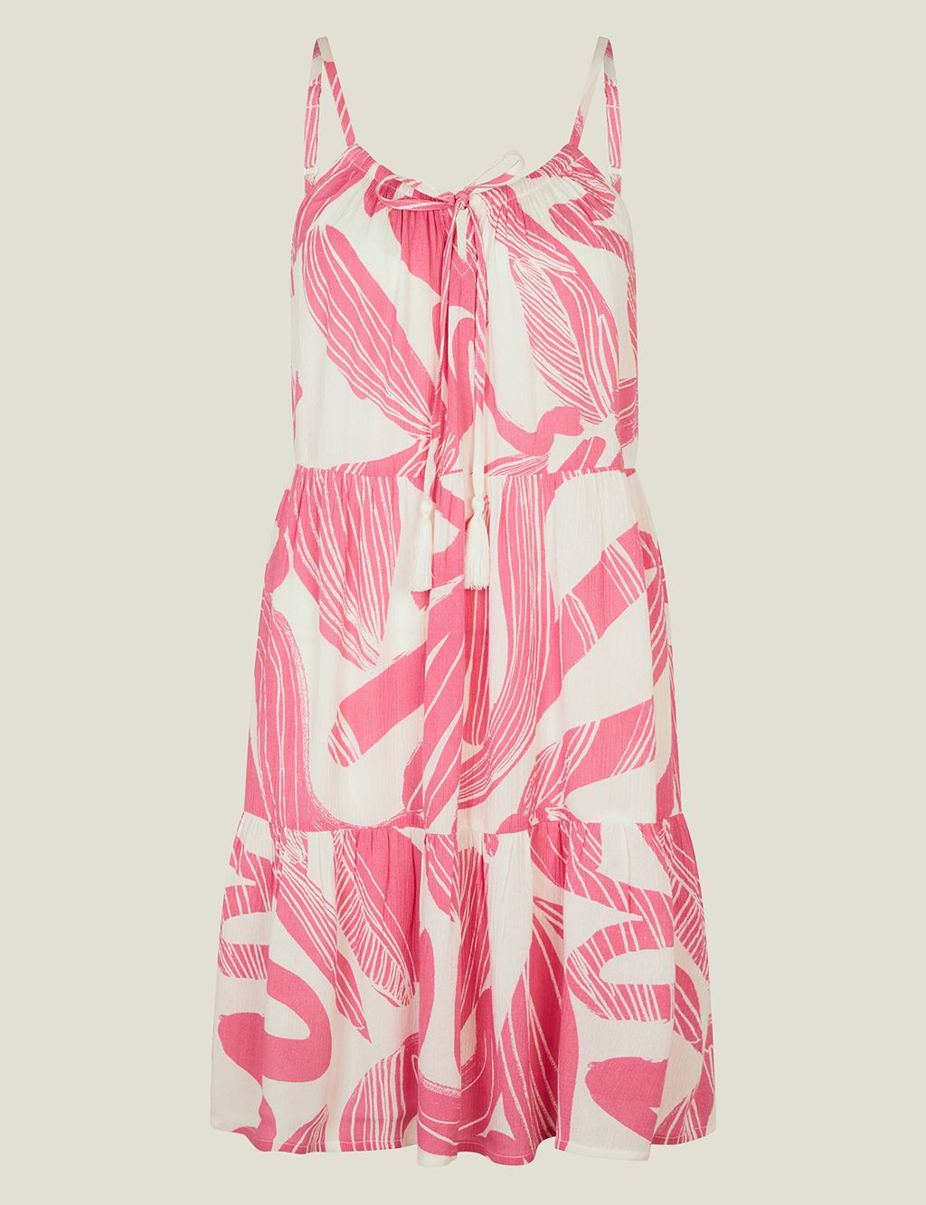 Printed Strappy Mini Tiered Swing Dress 1 of 4