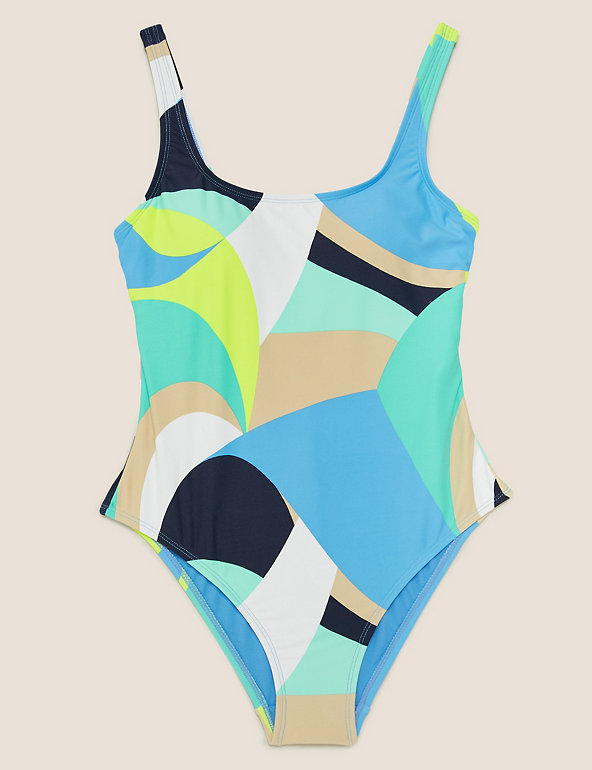 Printed Swirl Scoop Neck Swimsuit Image 1 of 1