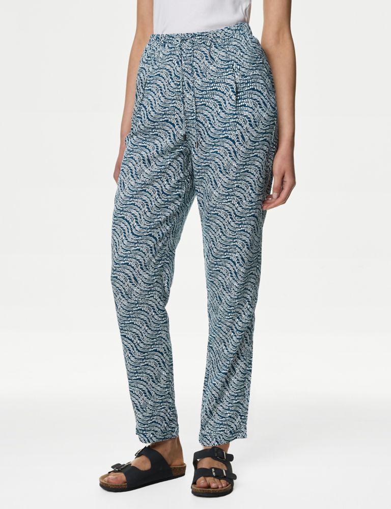 Printed Tapered Ankle Grazer Trousers 5 of 5