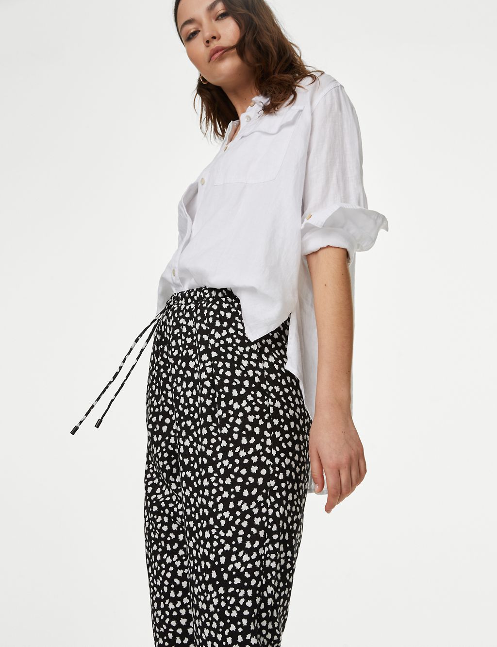 Printed Tapered Ankle Grazer Trousers 3 of 5