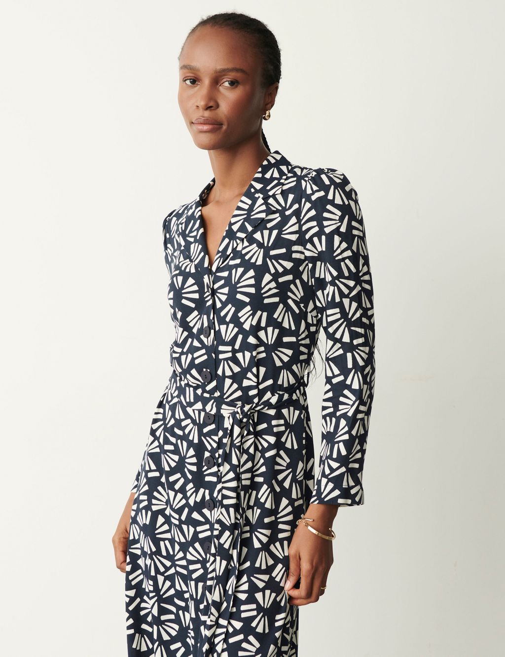 Printed Tie Waist Midi Shirt Dress | Finery London | M&S