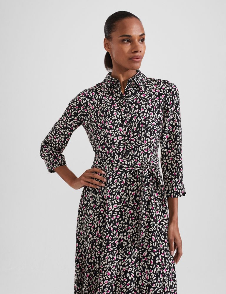 Printed Tie Waist Midi Shirt Dress | HOBBS | M&S