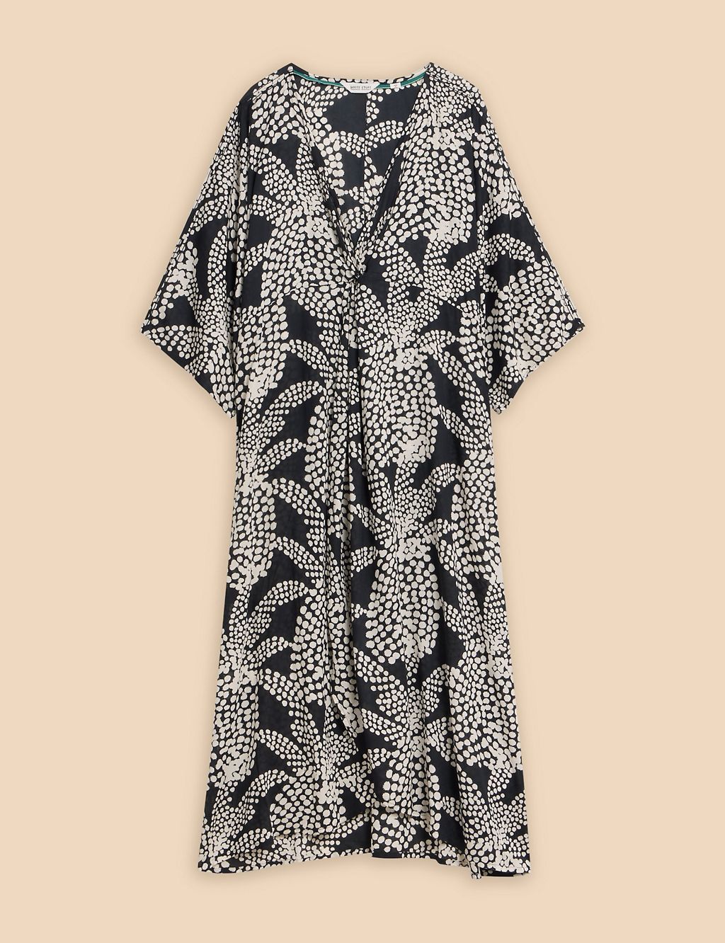 Printed Twist Front Beach Cover Up Kaftan 1 of 6