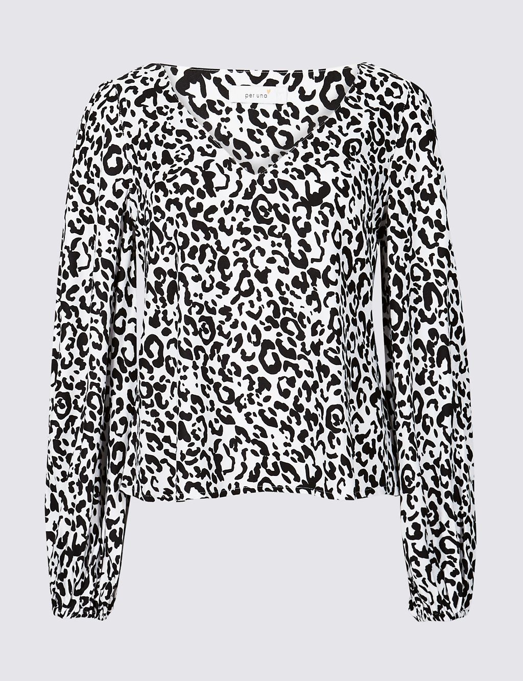 Printed V-Neck Long Sleeve Blouse 1 of 4