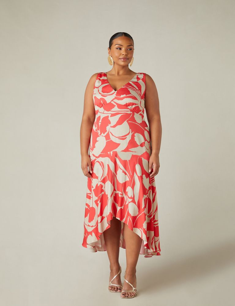 Printed V-Neck Maxi Tiered Dress 1 of 9