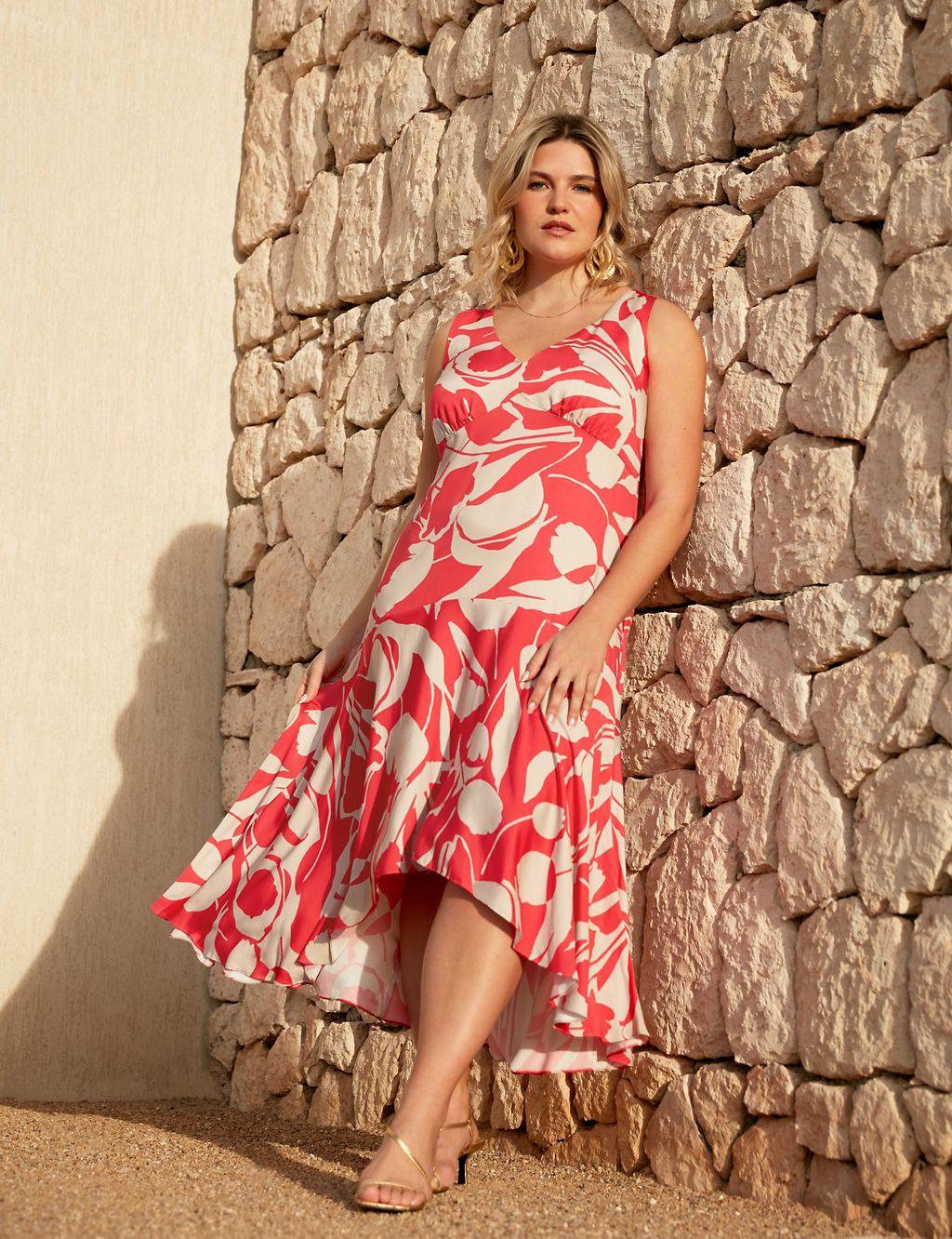 Printed V-Neck Maxi Tiered Dress 2 of 9