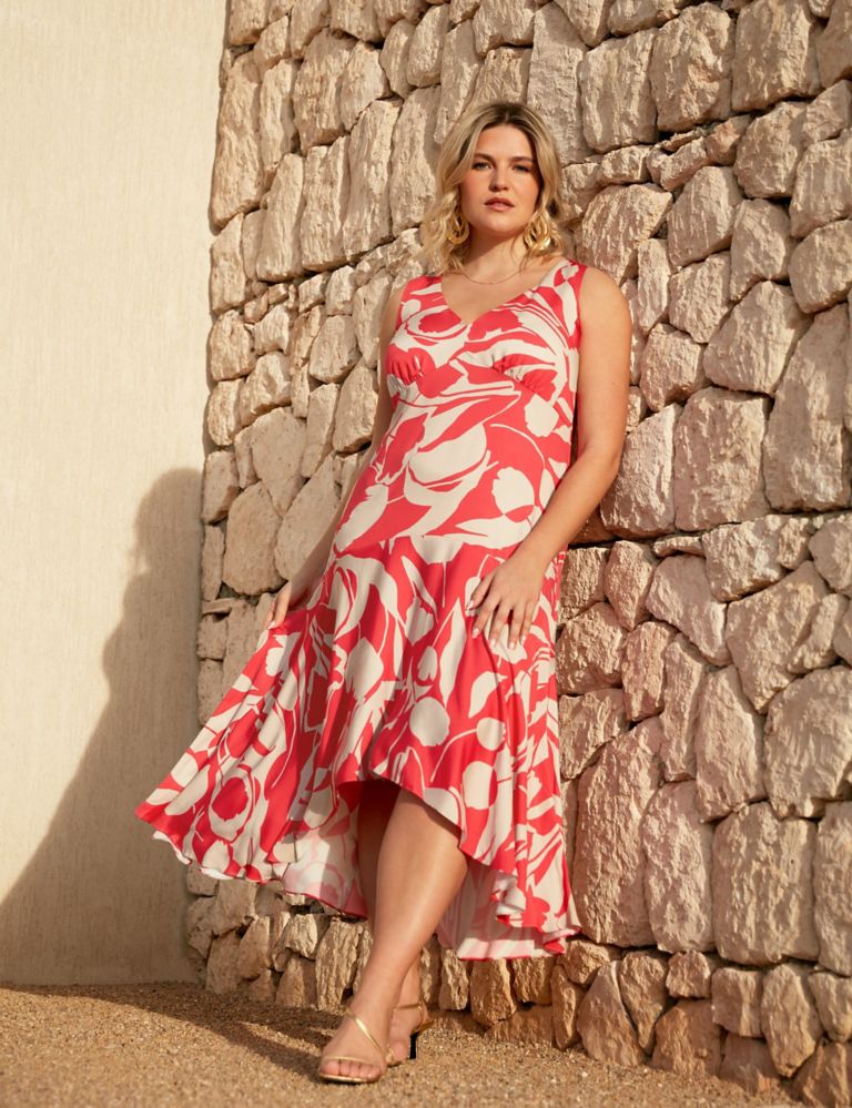 Printed V-Neck Maxi Tiered Dress 3 of 9