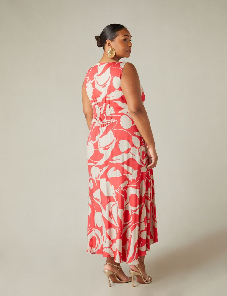 Printed V-Neck Maxi Tiered Dress 5 of 9