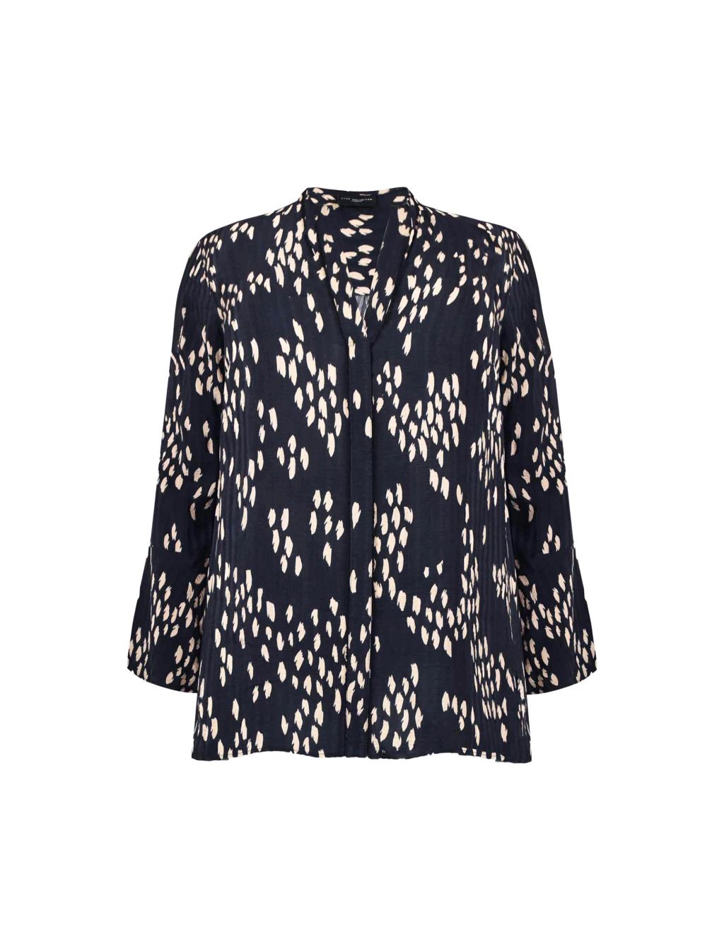 Printed V Neck Relaxed Blouse 1 of 5