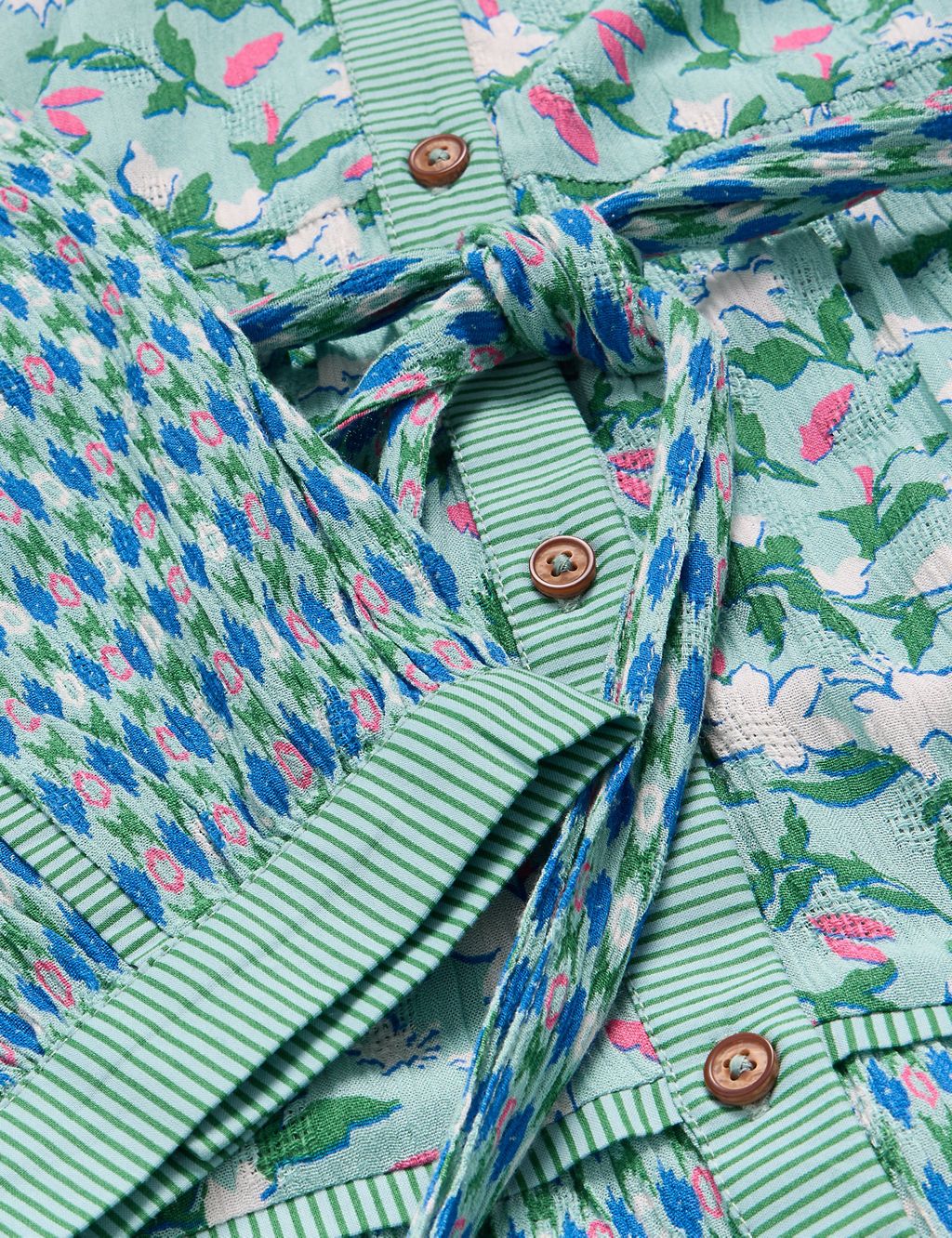 Printed V-Neck Tie Waist Midi Tiered Dress 6 of 6