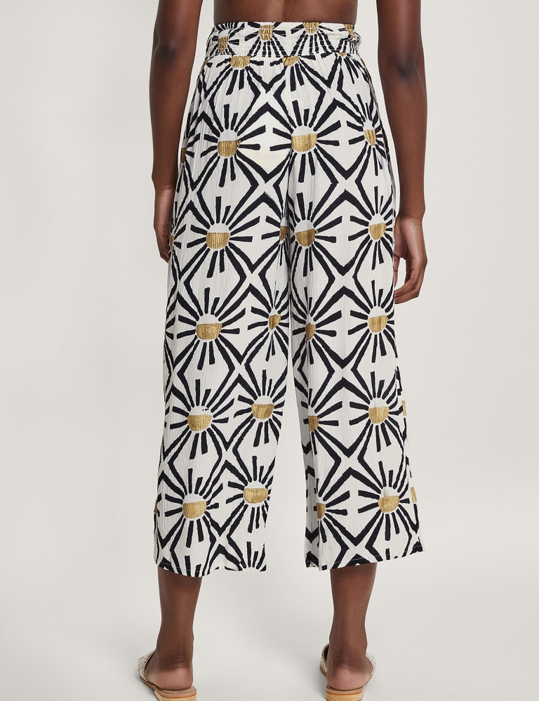 Printed Wide Leg Beach Trousers