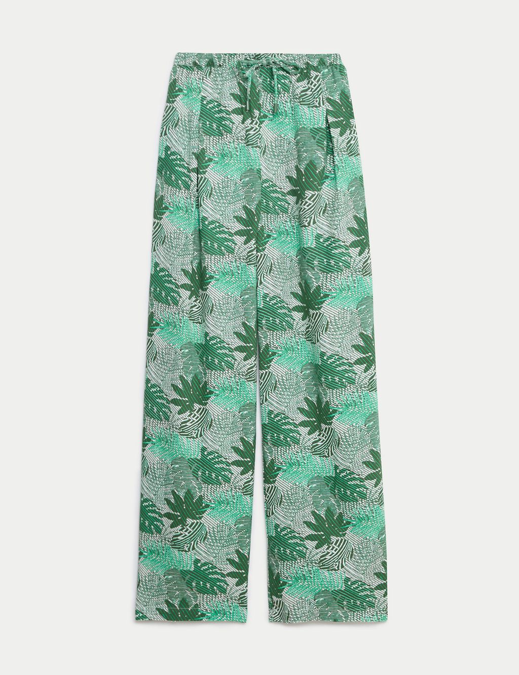 Printed Wide Leg Cropped Trousers 1 of 5