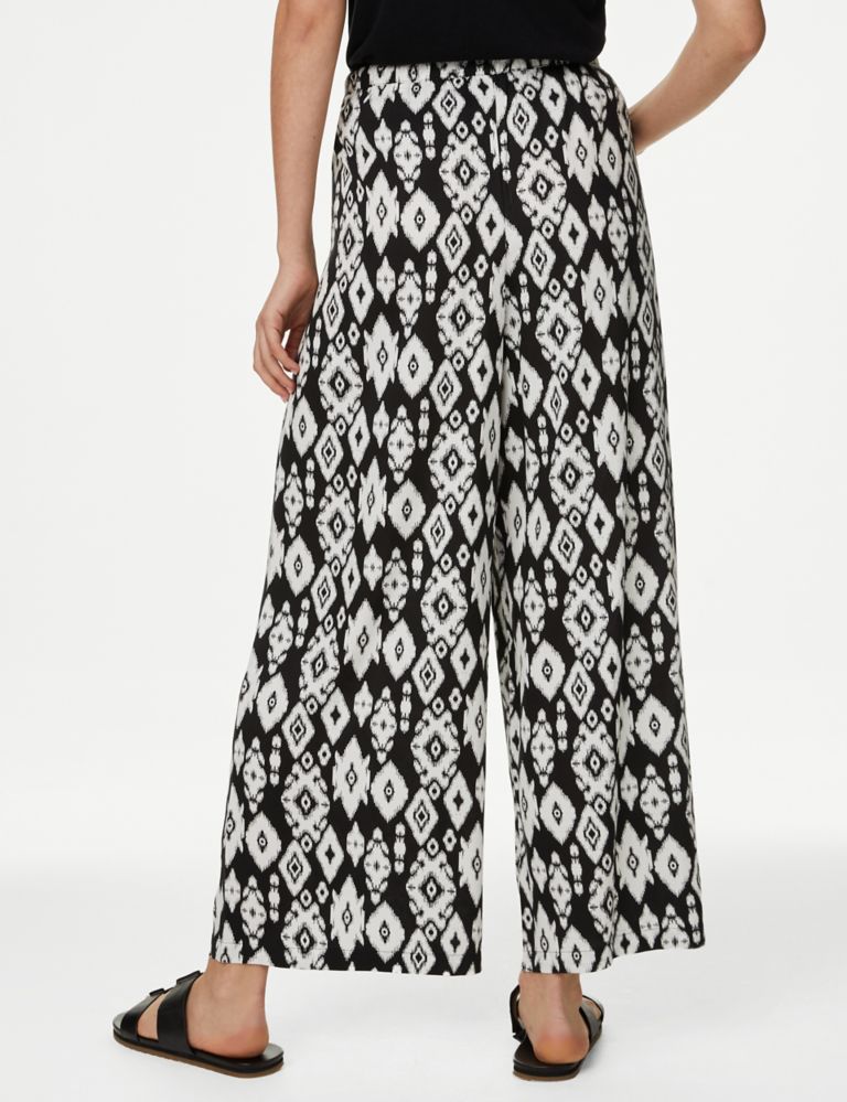 Printed Wide Leg Cropped Trousers 5 of 5