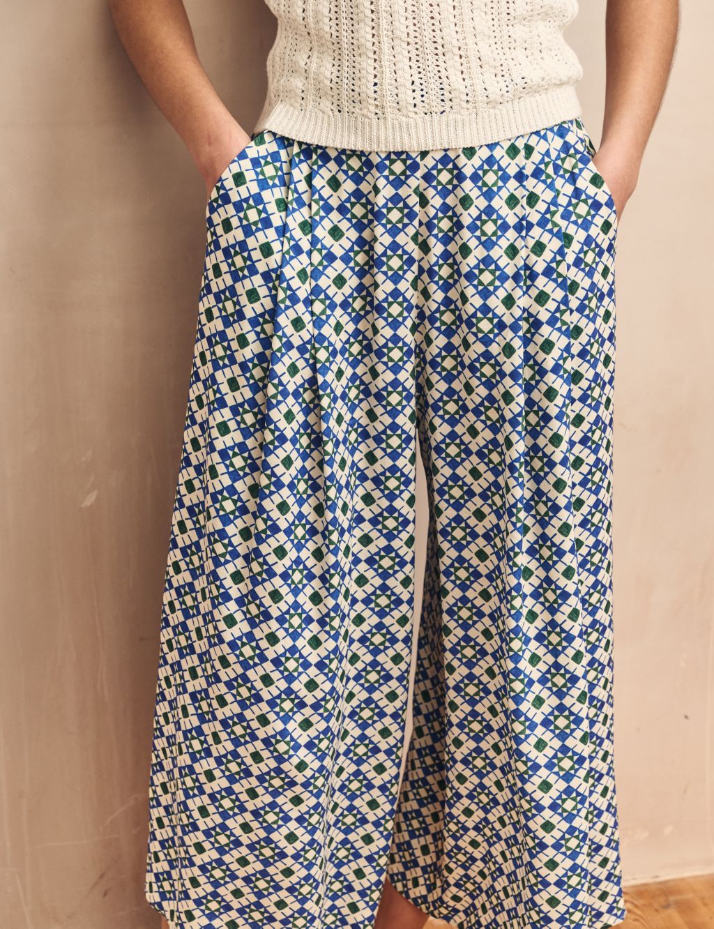 Printed Wide Leg Culottes 2 of 5