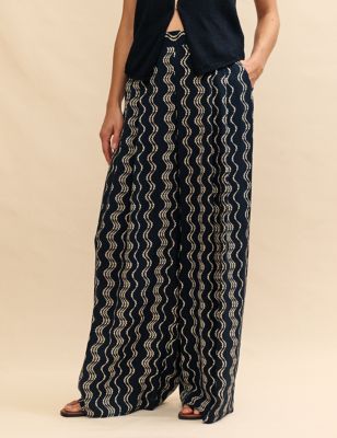 Printed Wide Leg Trousers Image 2 of 5