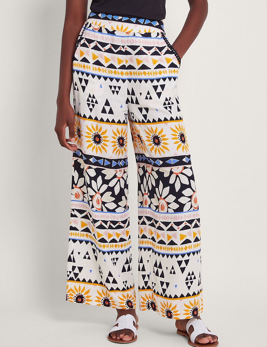 Printed Wide Leg Trousers 3 of 4