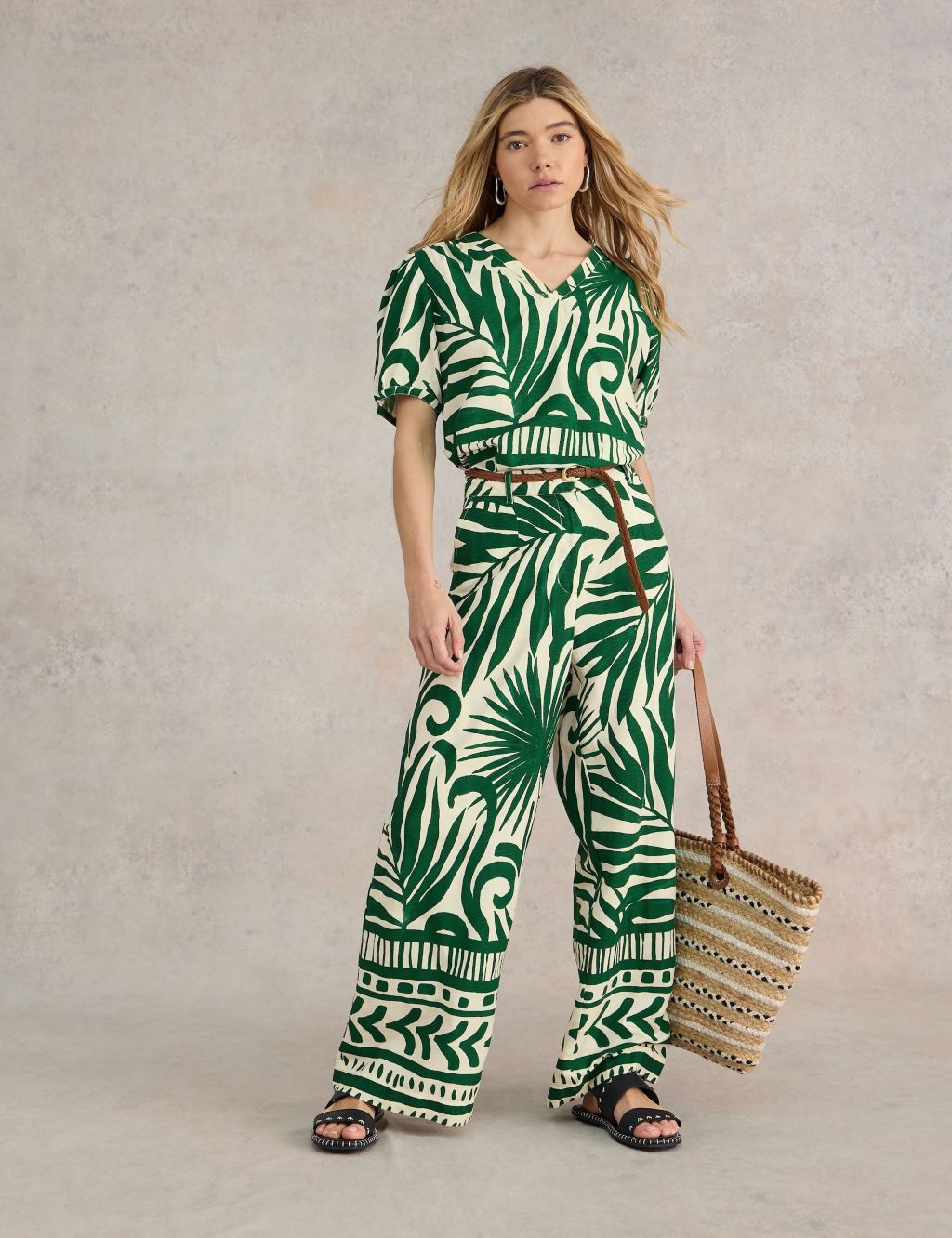 Printed Wide Leg Trousers 3 of 6