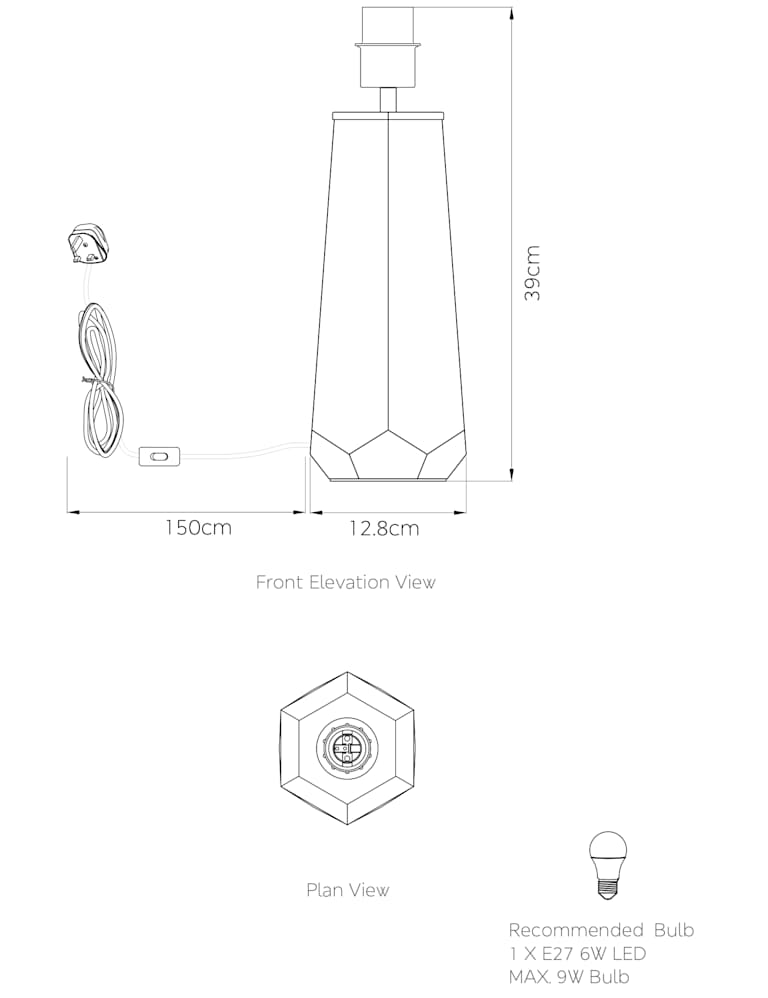 Prism Glass Table Lamp Base 6 of 7