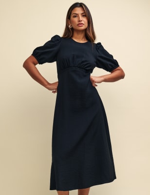 Midi puff sleeve dress sale