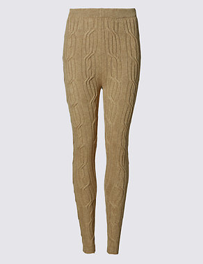 Pull On Cable Knit Leggings Image 2 of 3