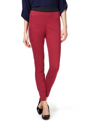 red pull on jeggings