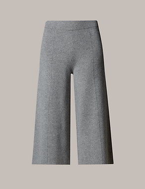 Pull On Knitted Culottes with Wool Image 2 of 3