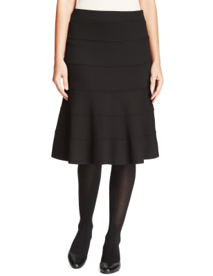 Black knee length outlet flippy skirt