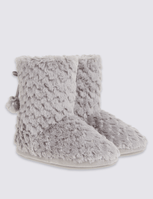 M&s womens boot store slippers