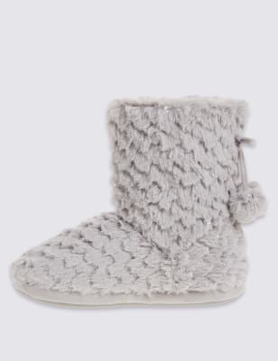 Sequin hot sale slipper boots