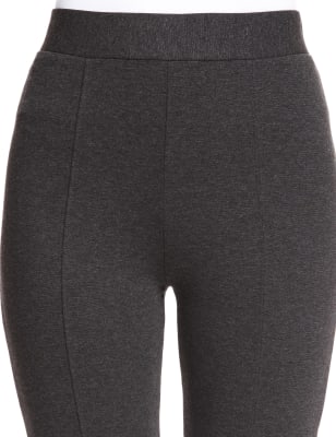 Girls’ black treggings with seams down front and back