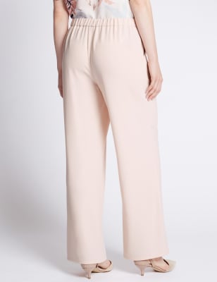 m&s wide leg pull on trousers