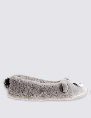 Pull-on Racoon Ballerina Slippers Image 2 of 5