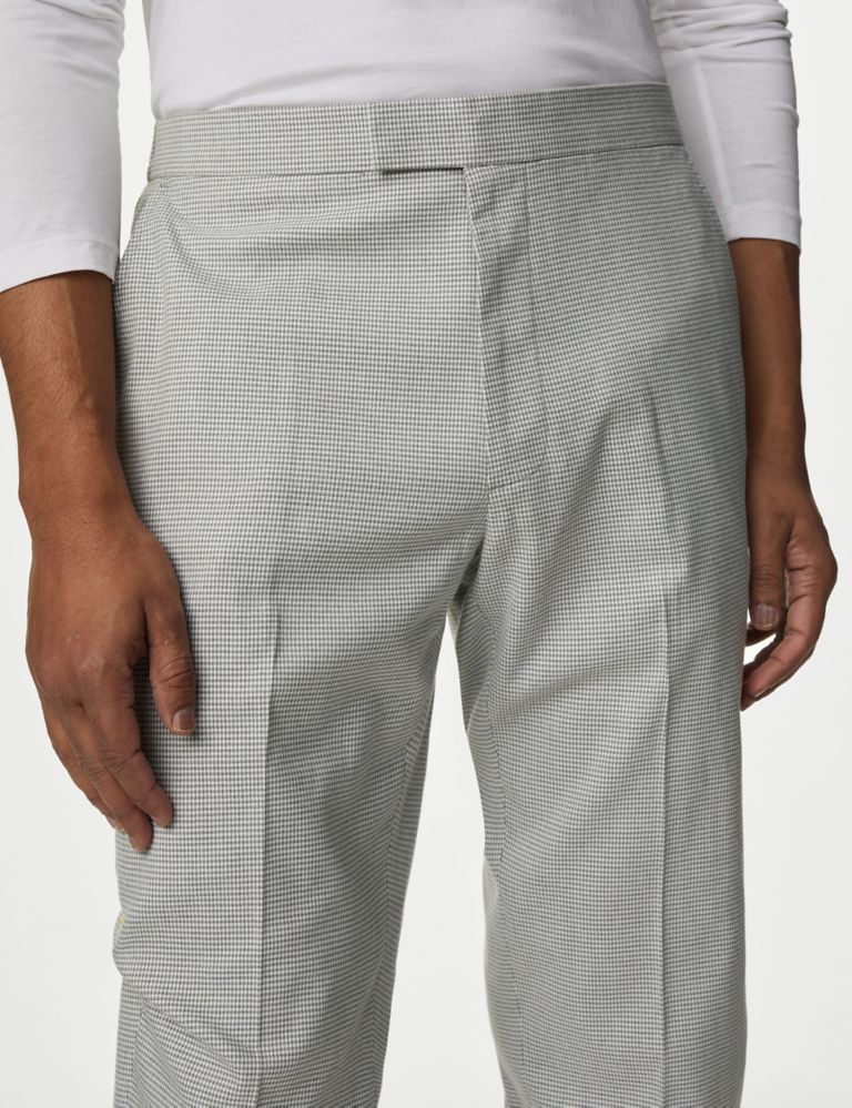 Puppytooth Elasticated Stretch Suit Trousers 3 of 7