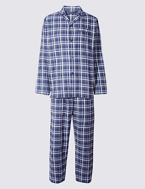Pure Brushed Cotton Checked Pyjama Set Image 2 of 6