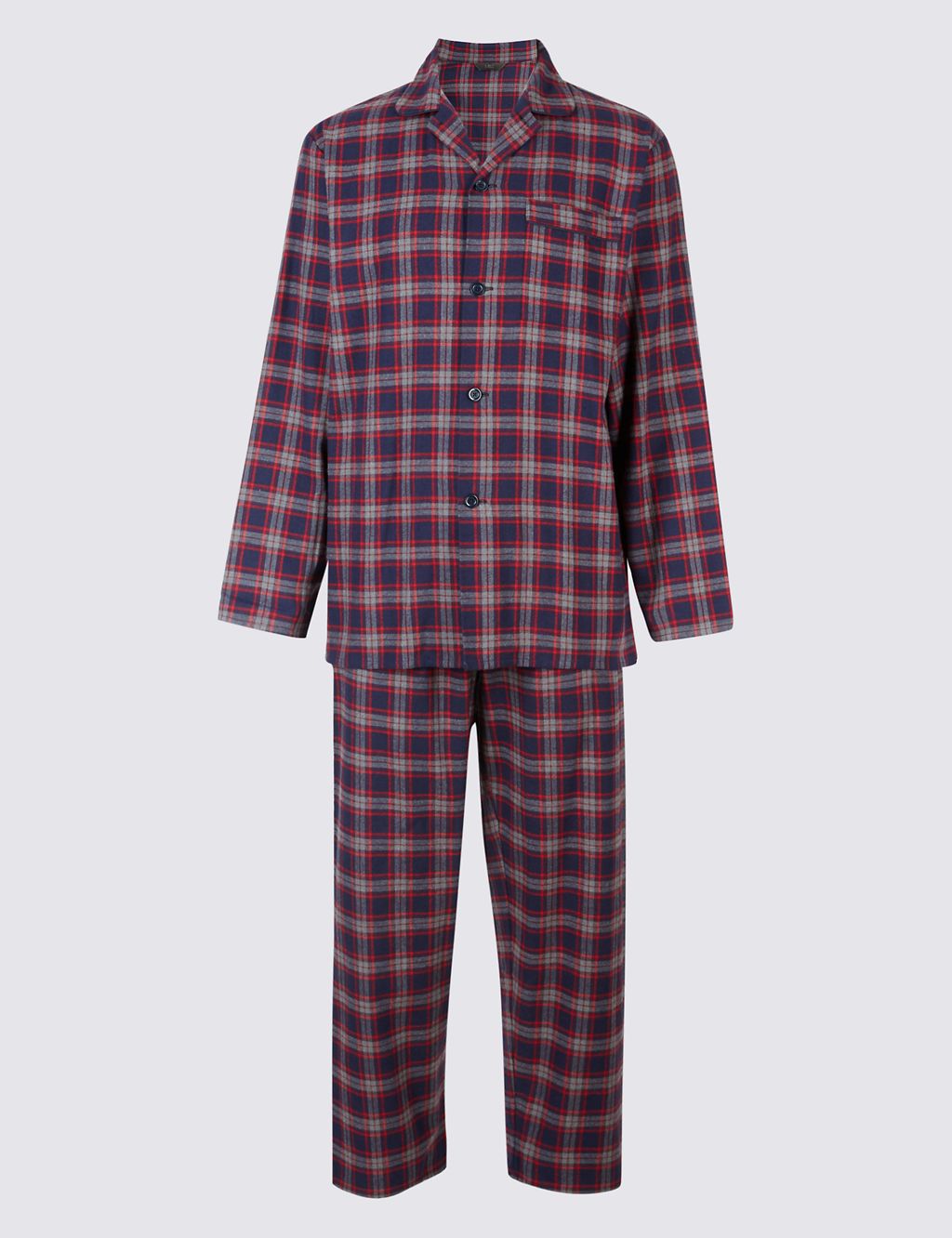 Pure Brushed Cotton Checked Pyjama Set 1 of 5