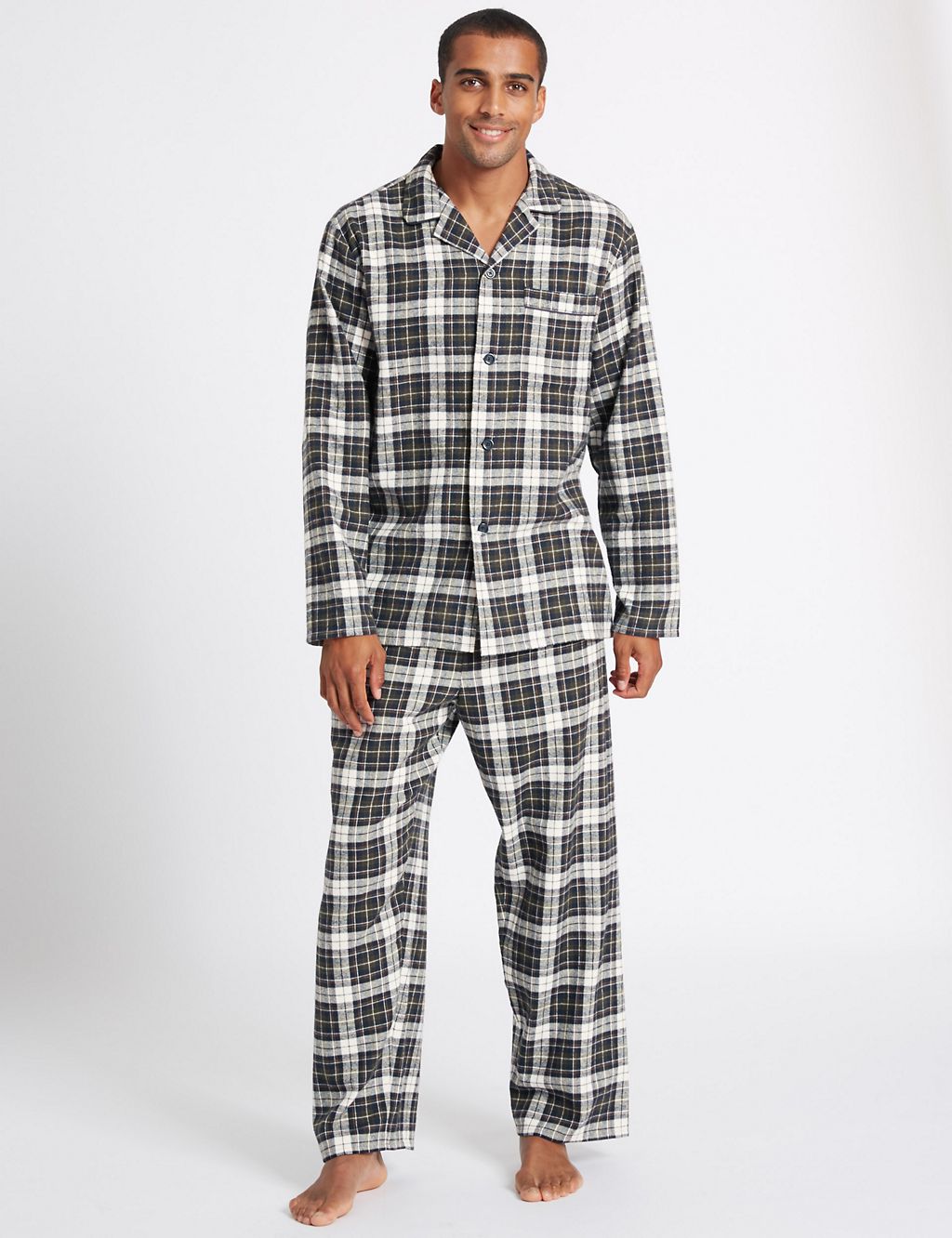 Pure Brushed Cotton Checked Pyjama Set 3 of 5