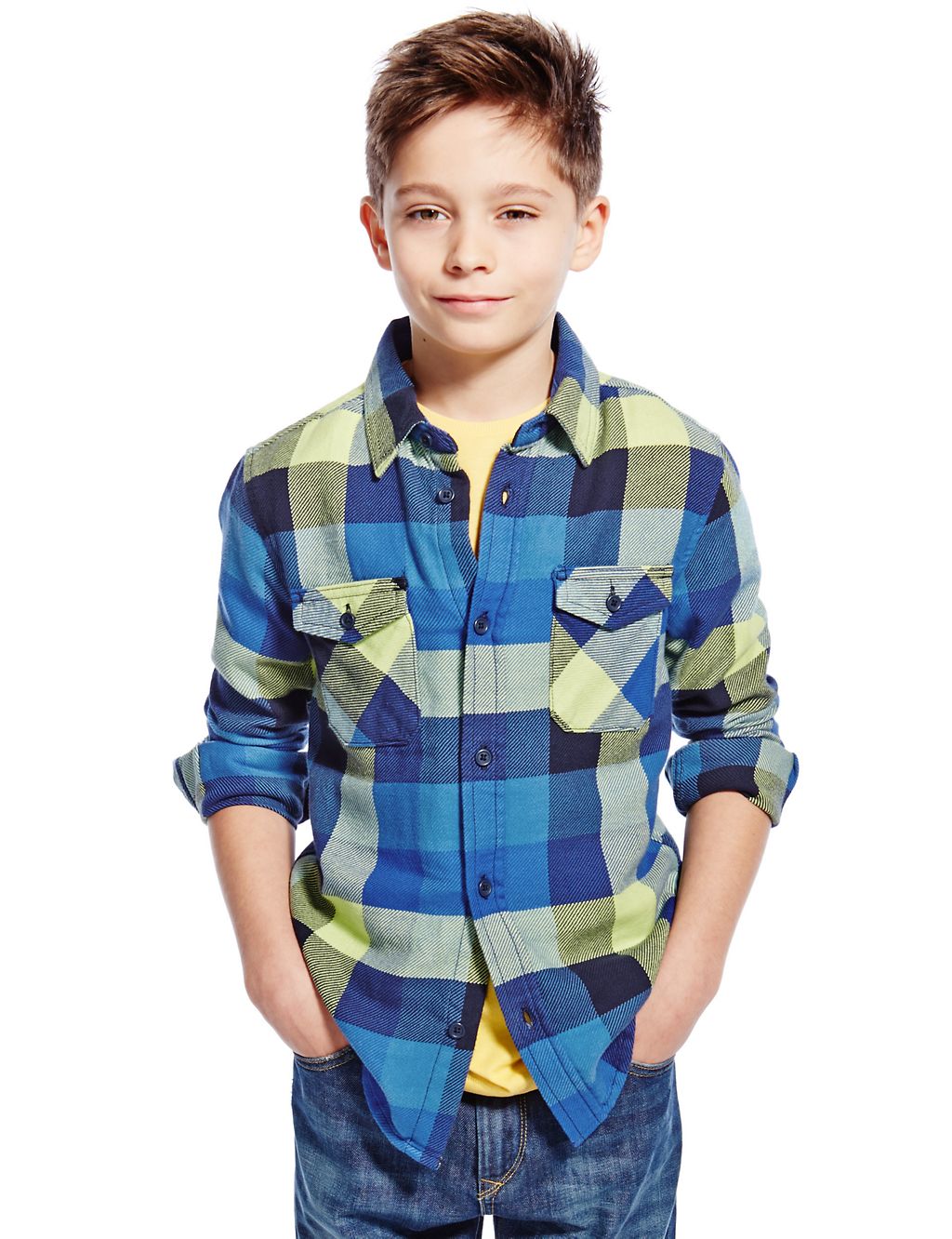 Pure Brushed Cotton Checked Shirt (5-14 Years) 3 of 4